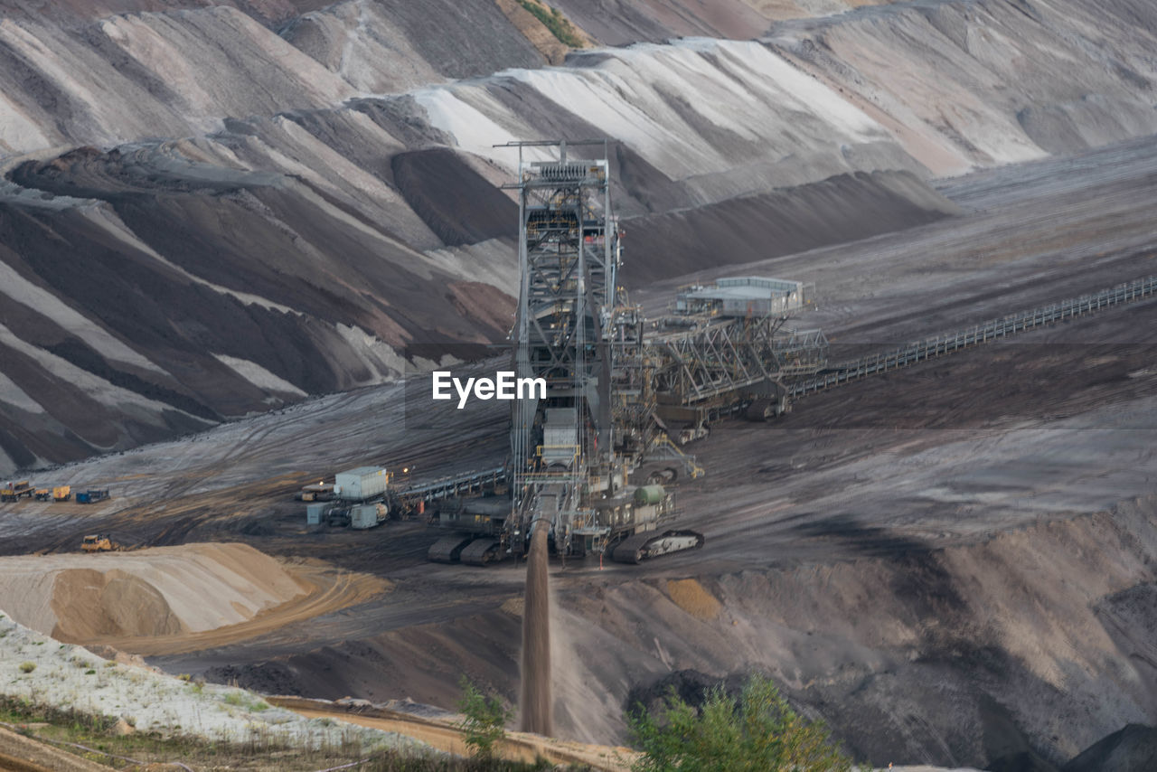 HIGH ANGLE VIEW OF SMOKE STACKS