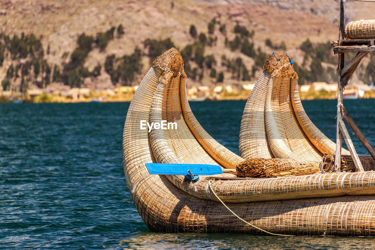 Reed boat on lake titicaca