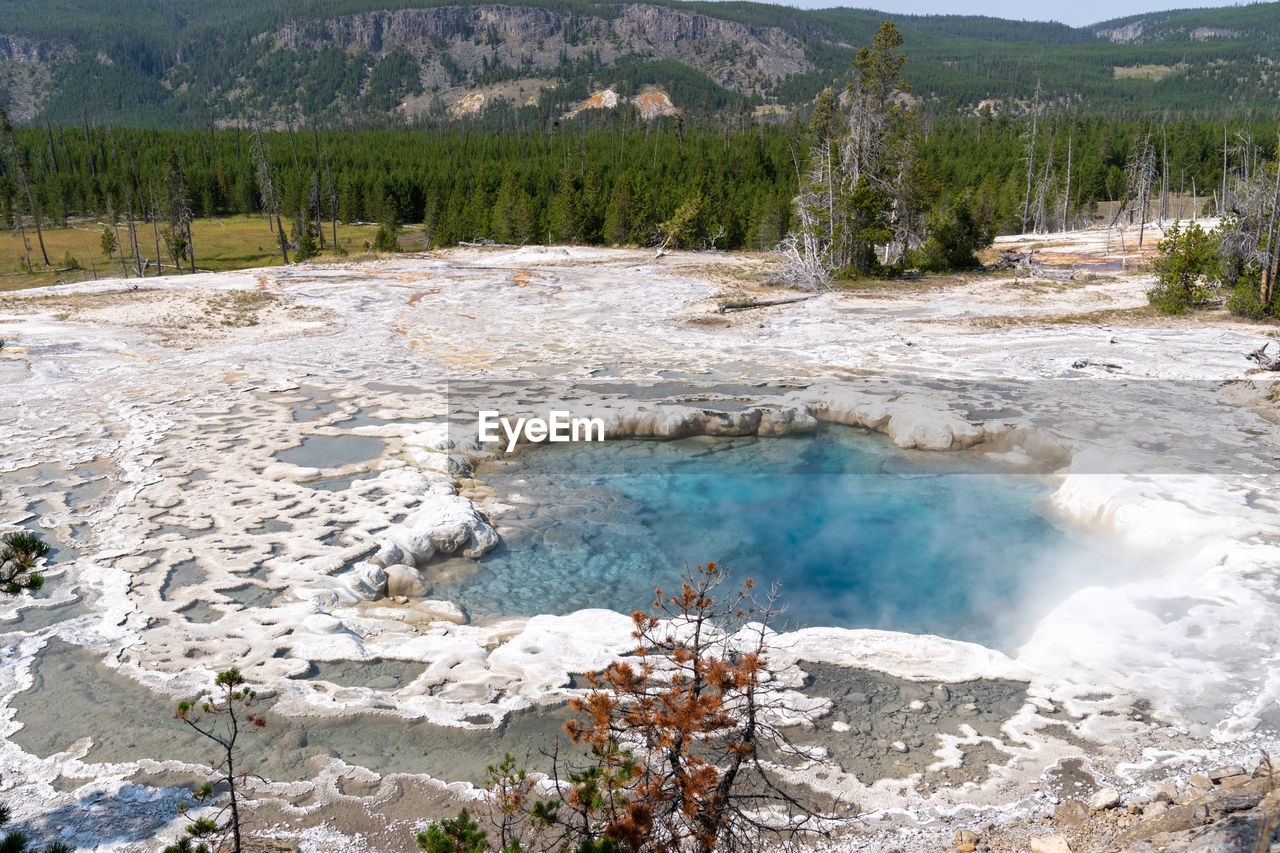 SCENIC VIEW OF WATER FLOWING THROUGH ROCKS