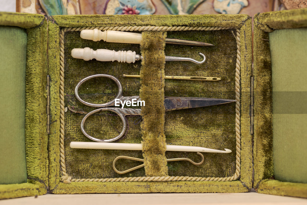 Directly above shot of surgical equipment