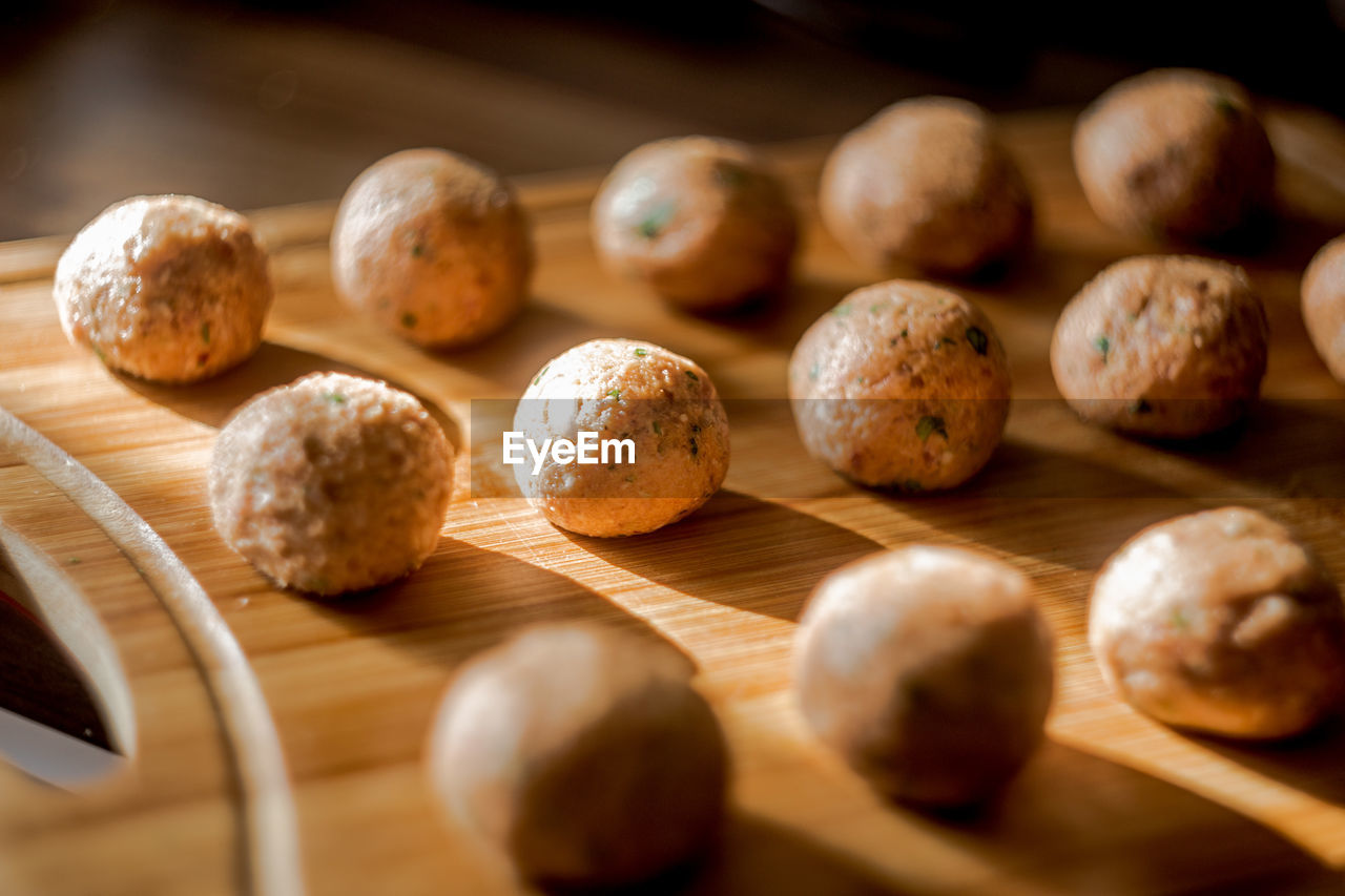 Close-up of food on cutting board