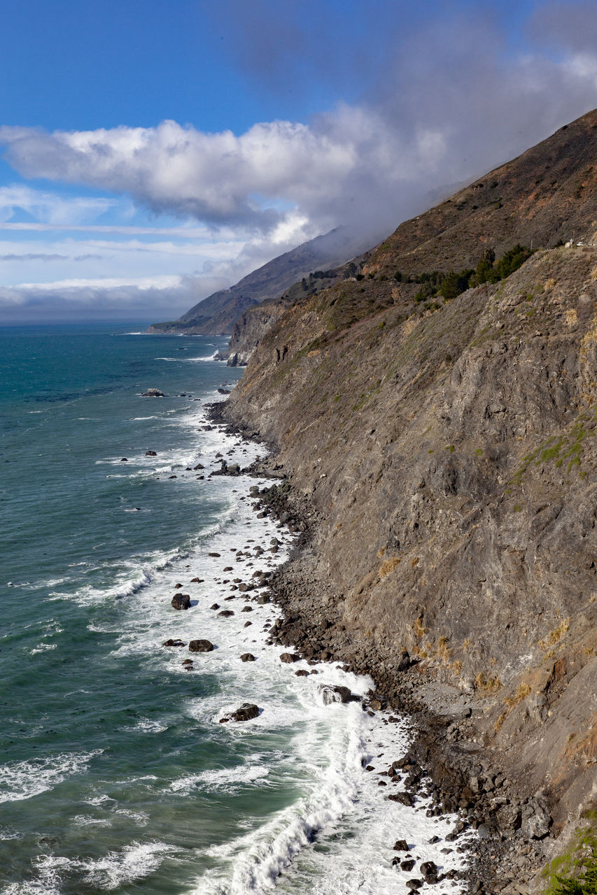 SCENIC VIEW OF SEA AND MOUNTAIN AGAINST SKY