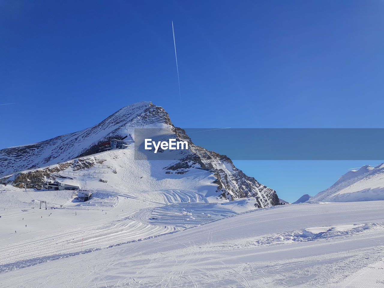 Snow-covered mountain landscape in the kaprun ski area austrian alps