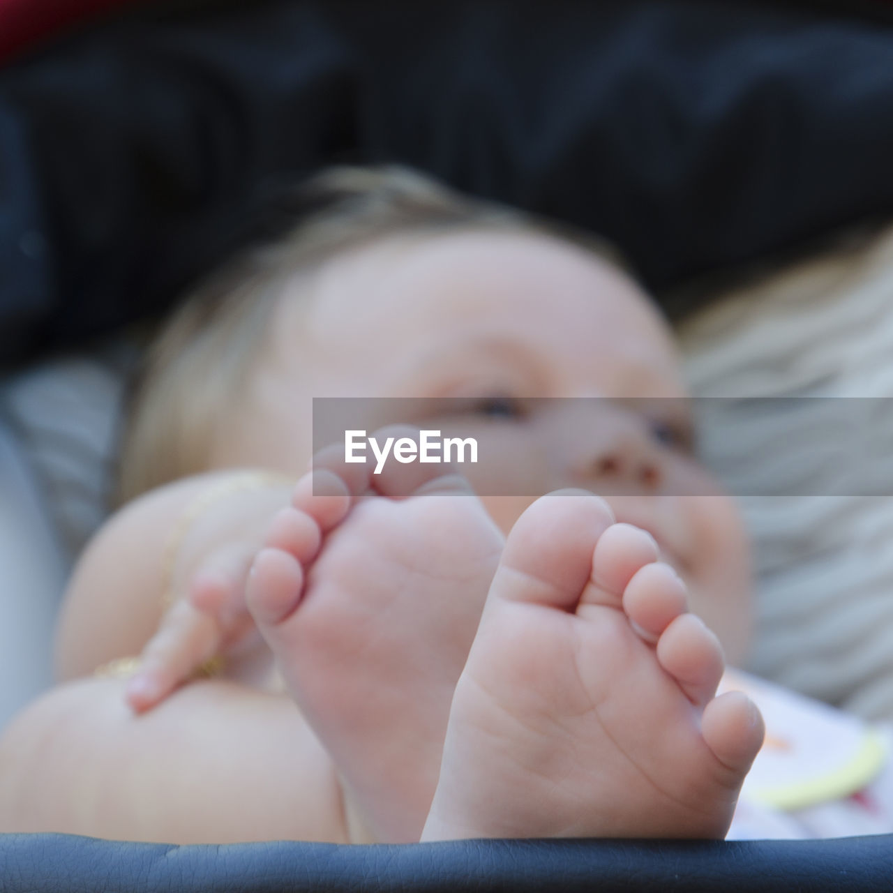 Close-up of baby boy relaxing