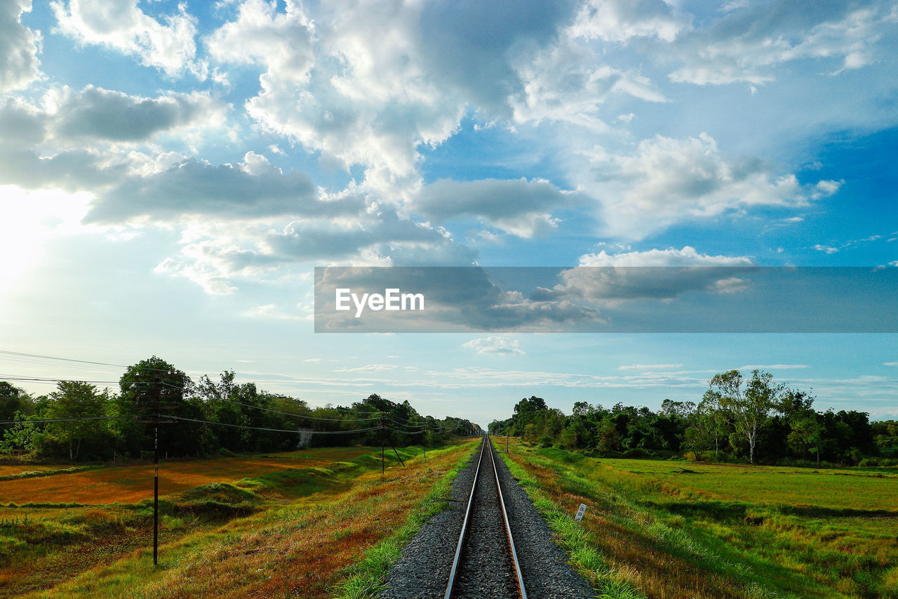 VIEW OF RAILROAD TRACKS ON FIELD