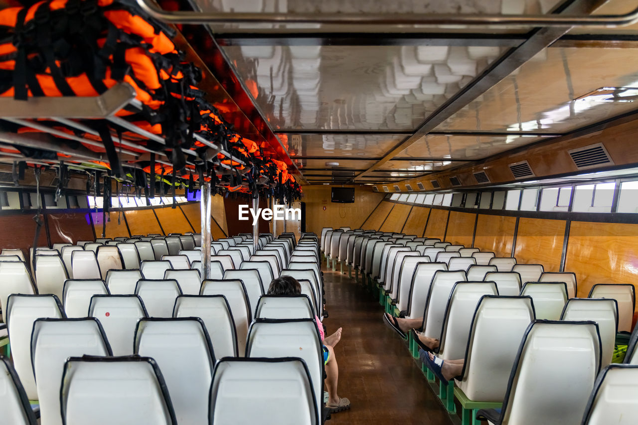 Empty seats in ferry boat
