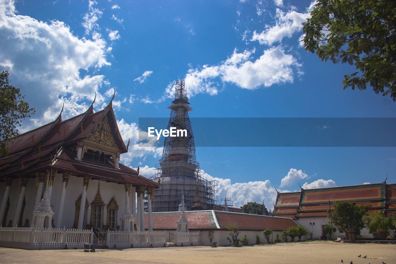 View of temple against cloudy sky