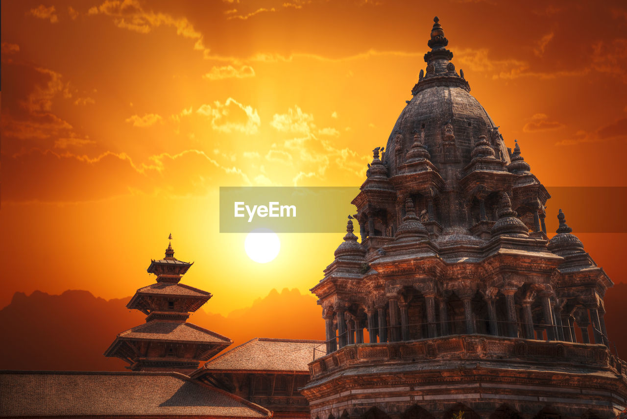 low angle view of temple against sky