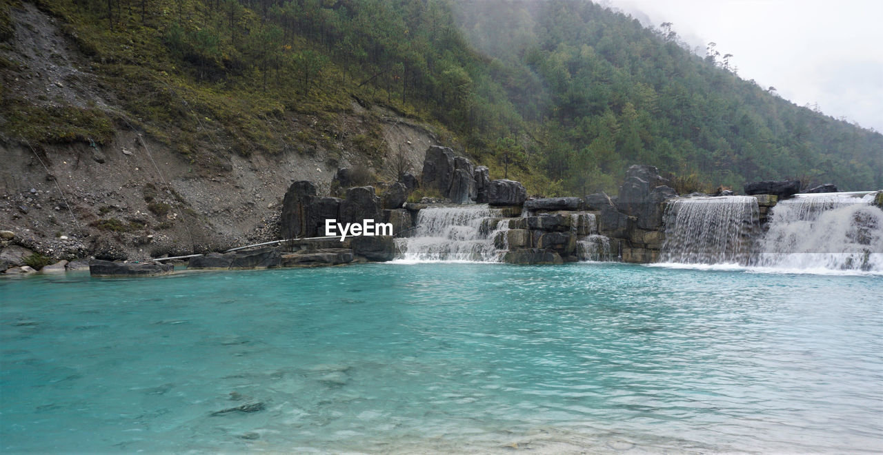 SCENIC VIEW OF SEA BY ROCKS