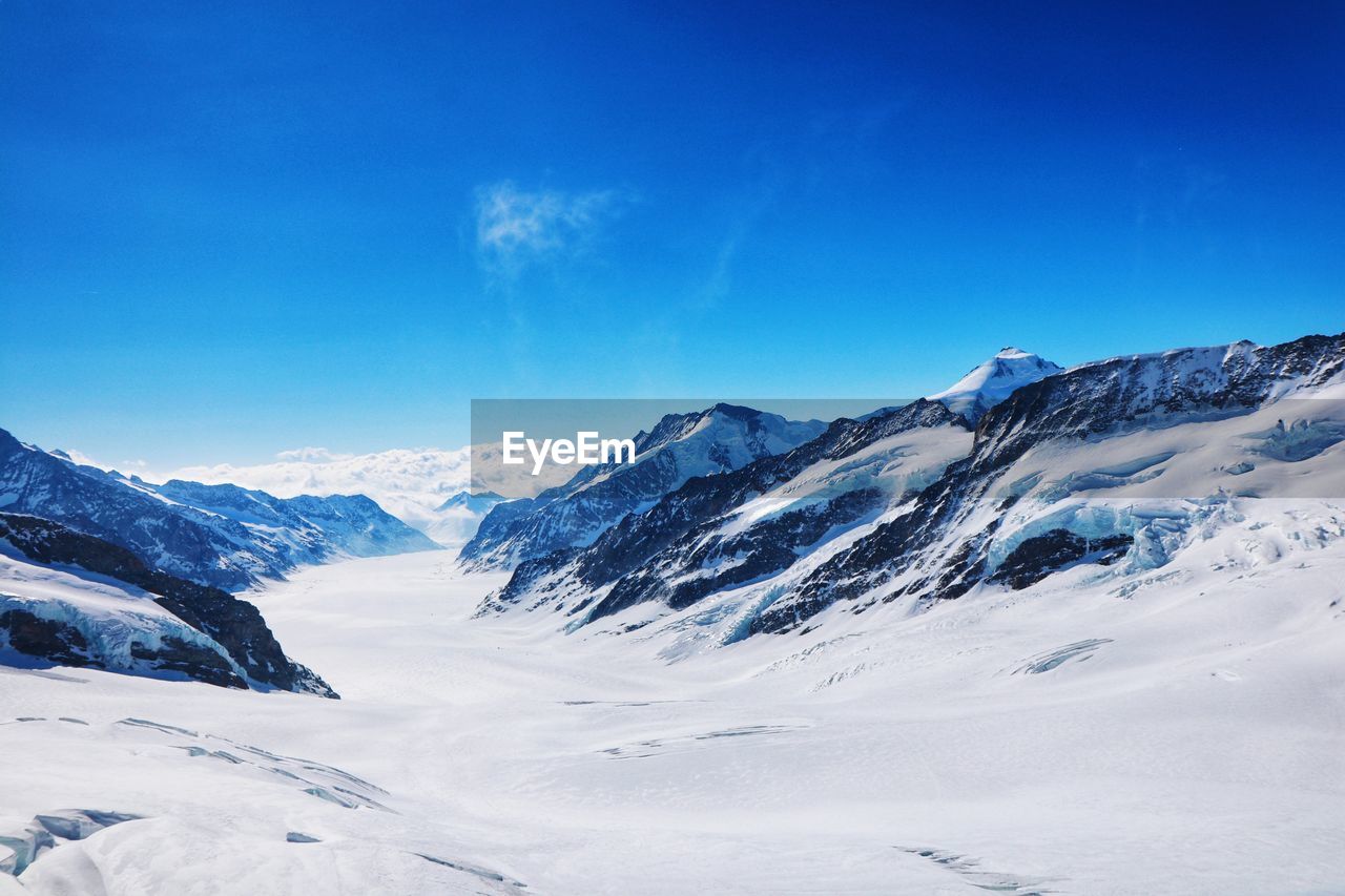 Winter landscape with covered with snow at jungfrau top of europe,switzerland