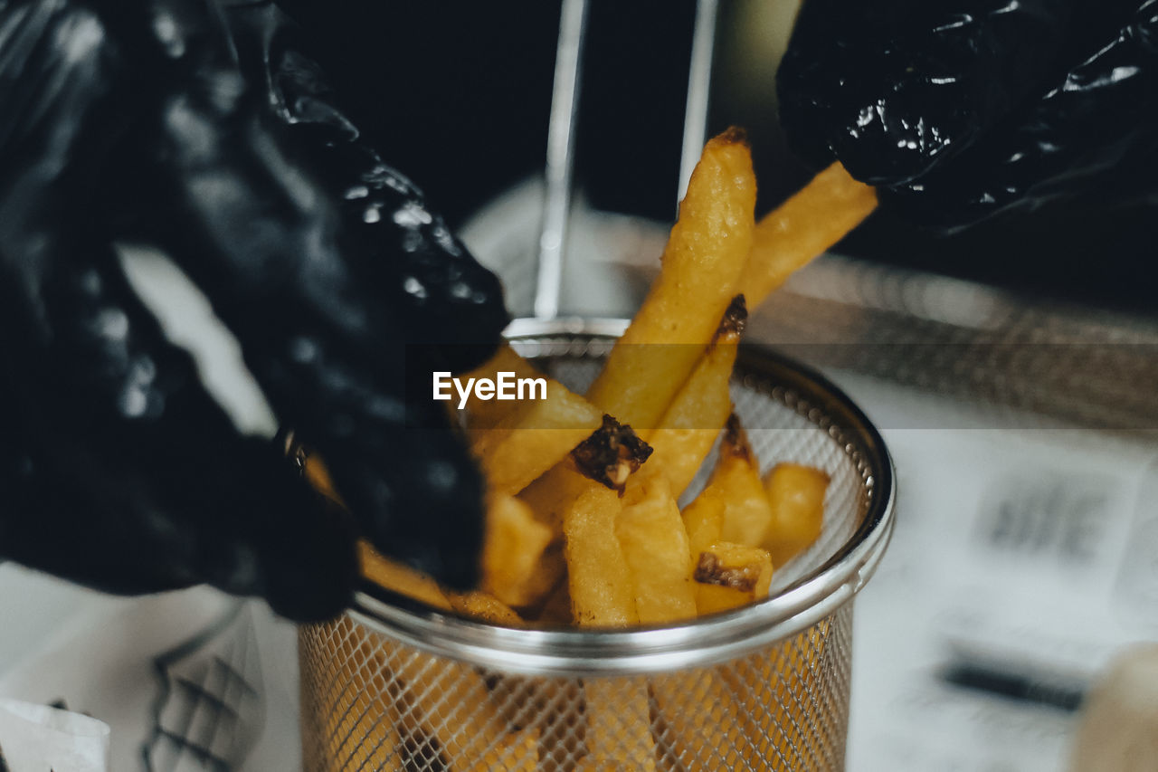 High angle view of food on table