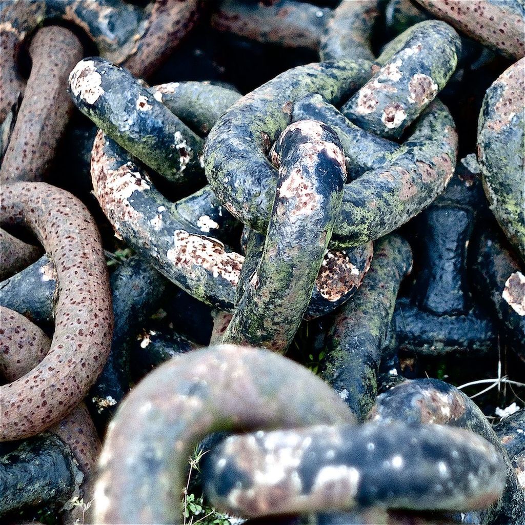 CLOSE-UP OF METALLIC STRUCTURE