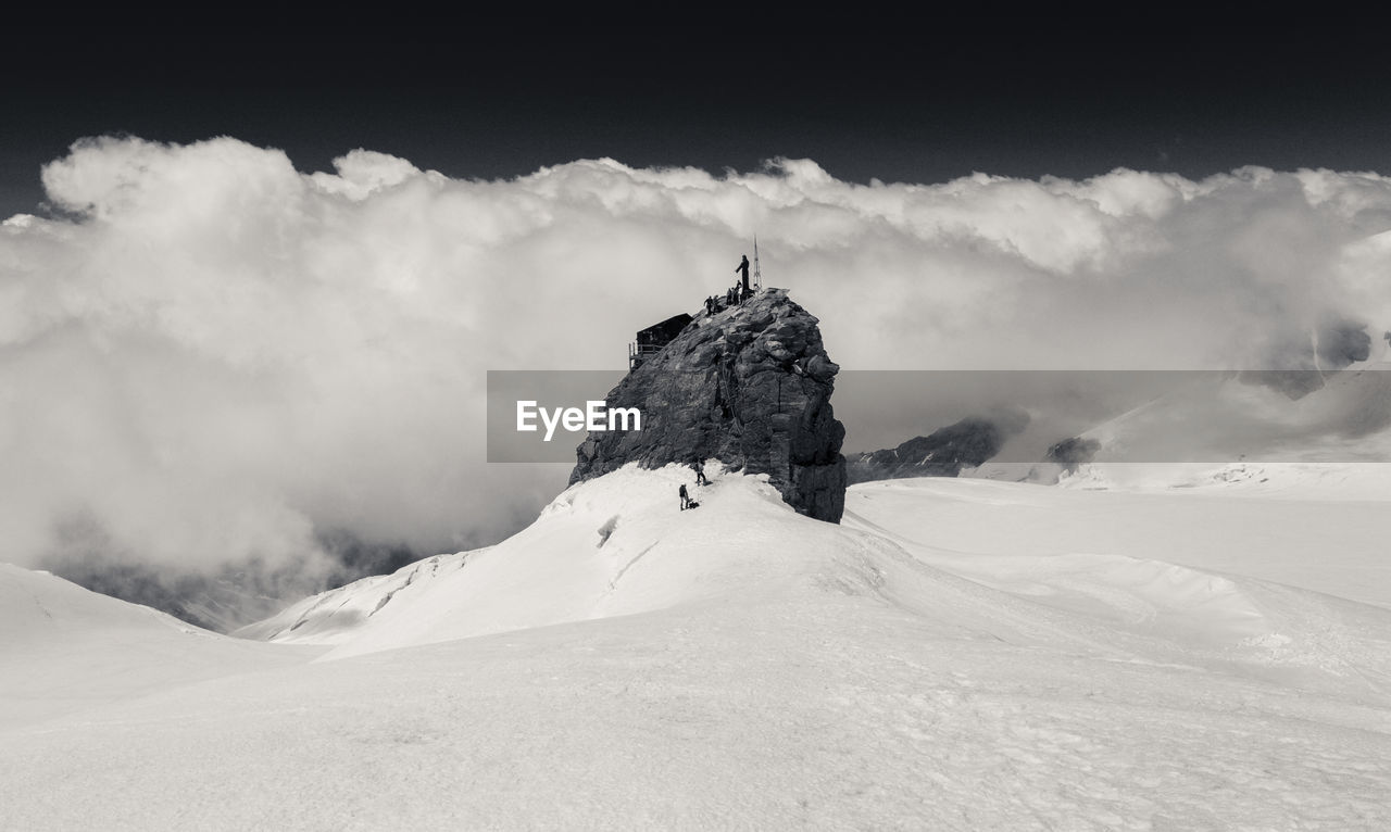 SCENIC VIEW OF SNOW COVERED LAND AGAINST SKY