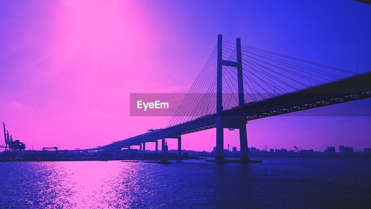 LOW ANGLE VIEW OF SUSPENSION BRIDGE AGAINST SKY