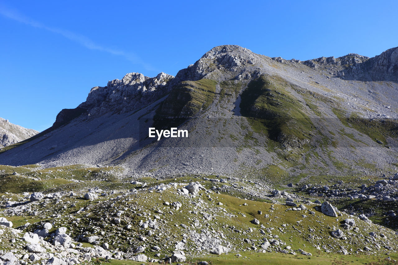 SNOWCAPPED MOUNTAINS AGAINST CLEAR BLUE SKY