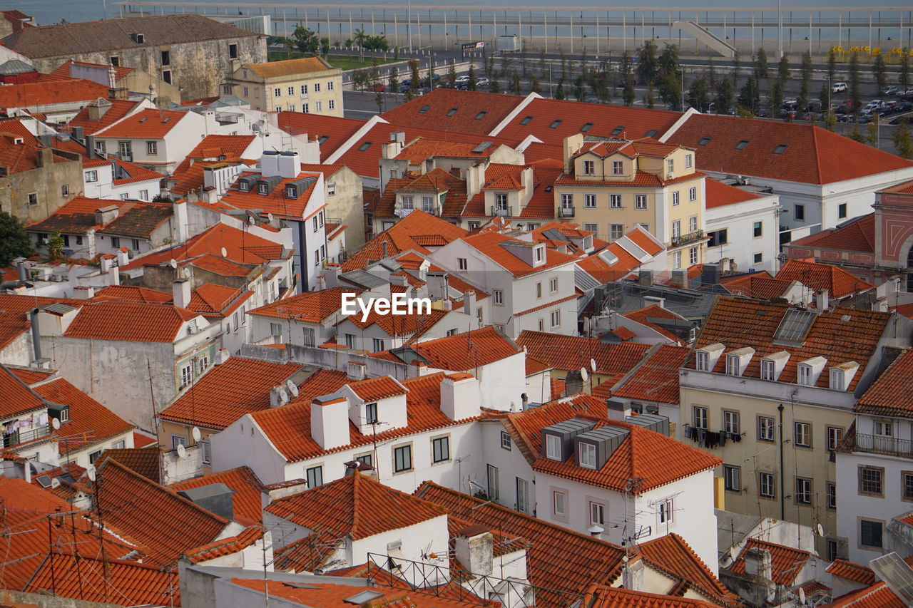 Rooftops of houses in lisbon, portugal