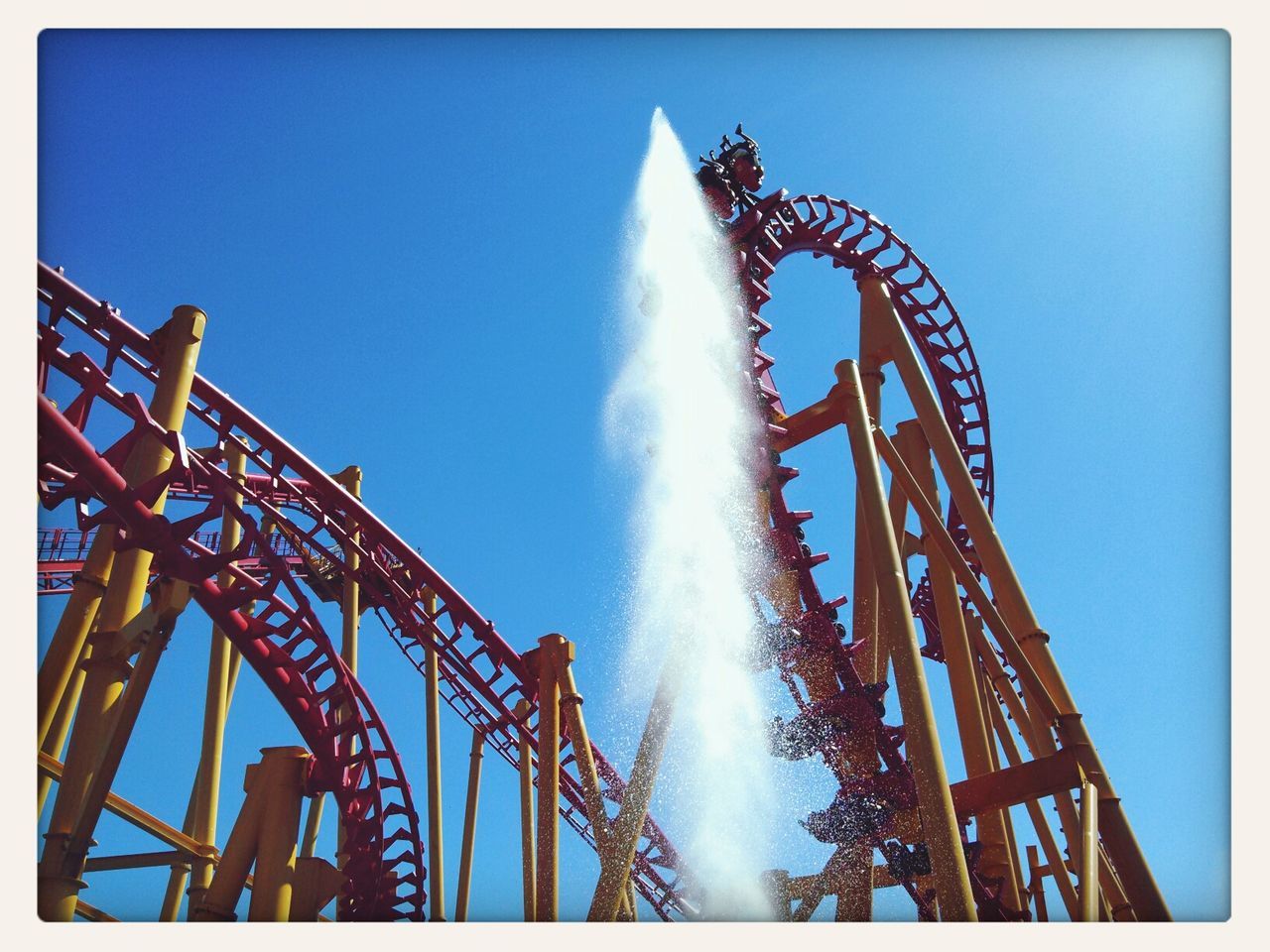 Fountain and roller coaster