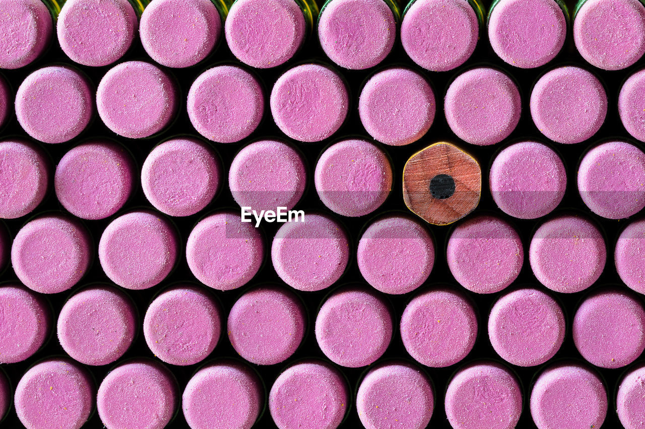 Full frame shot of pink pencils