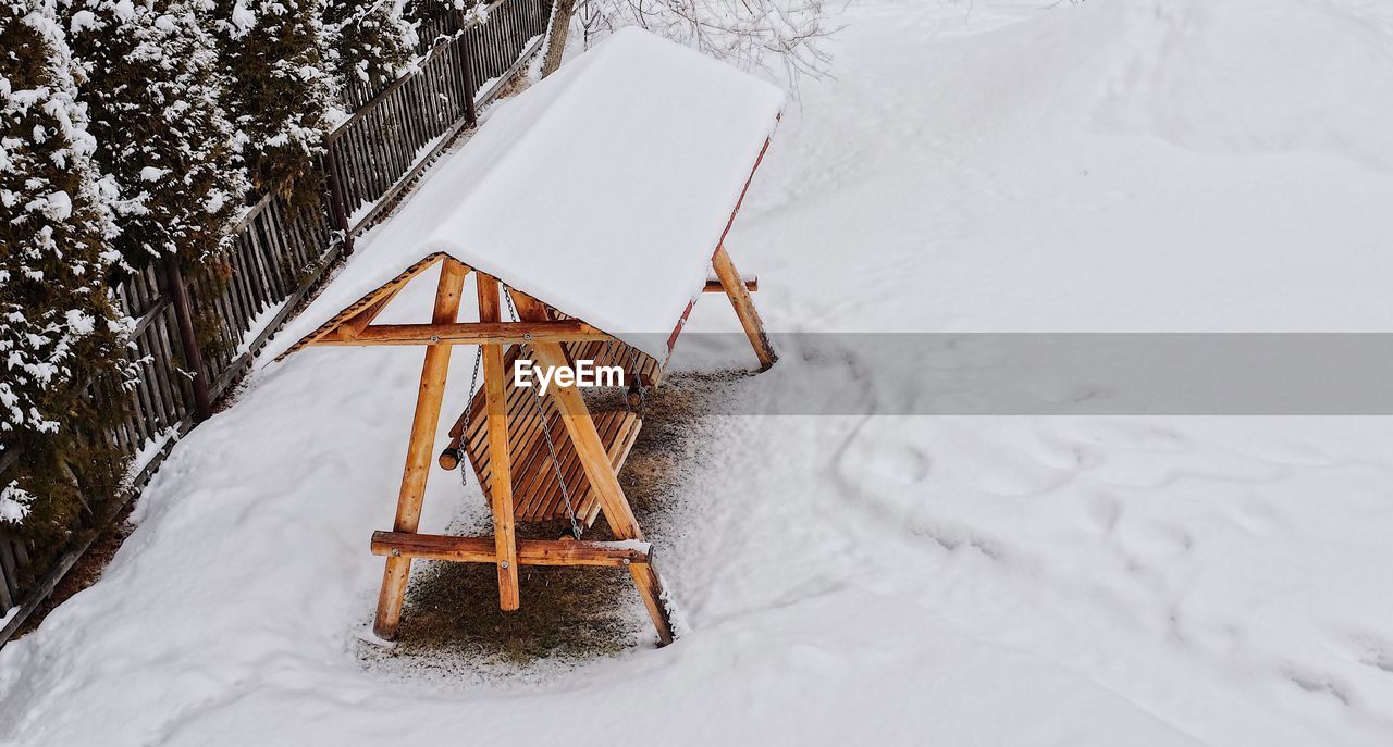 Snow covered landscape during winter