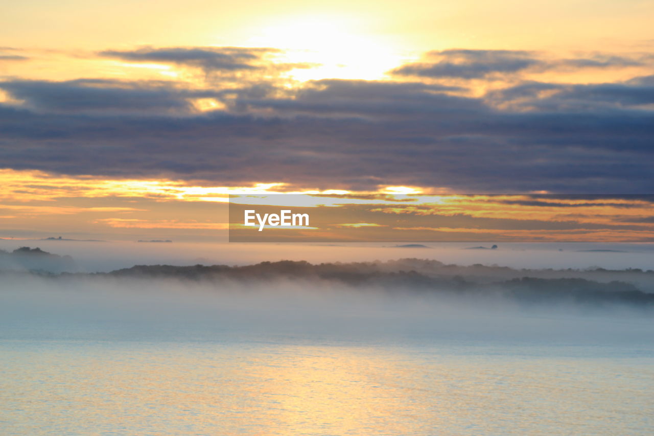 Scenic view of cloudy sky at sunset