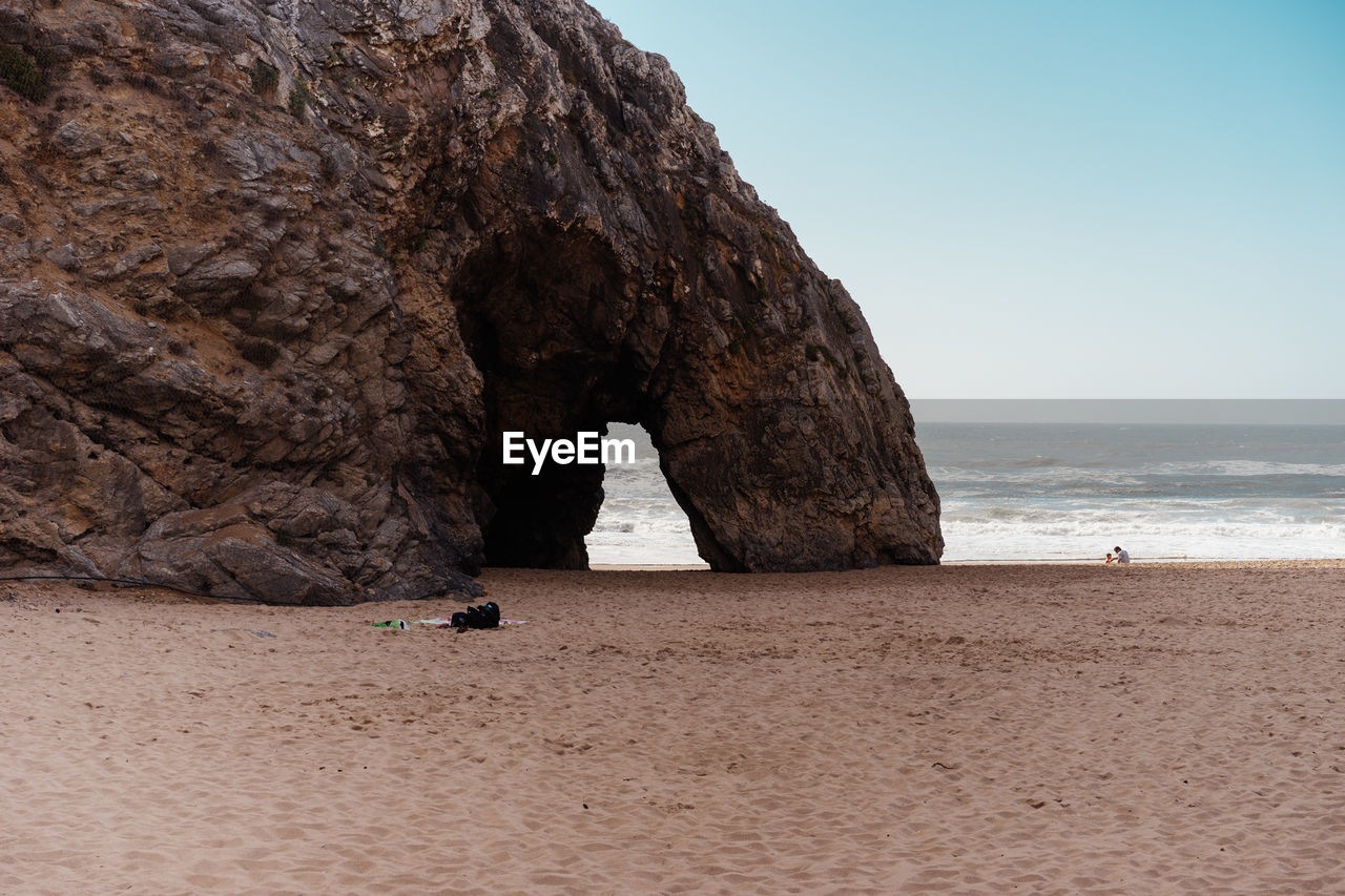 Surface level of calm beach