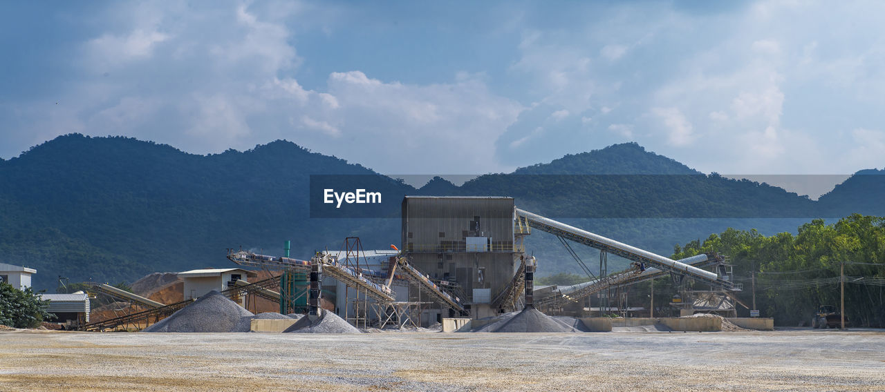 Crusher plant at gravel mine in thailand