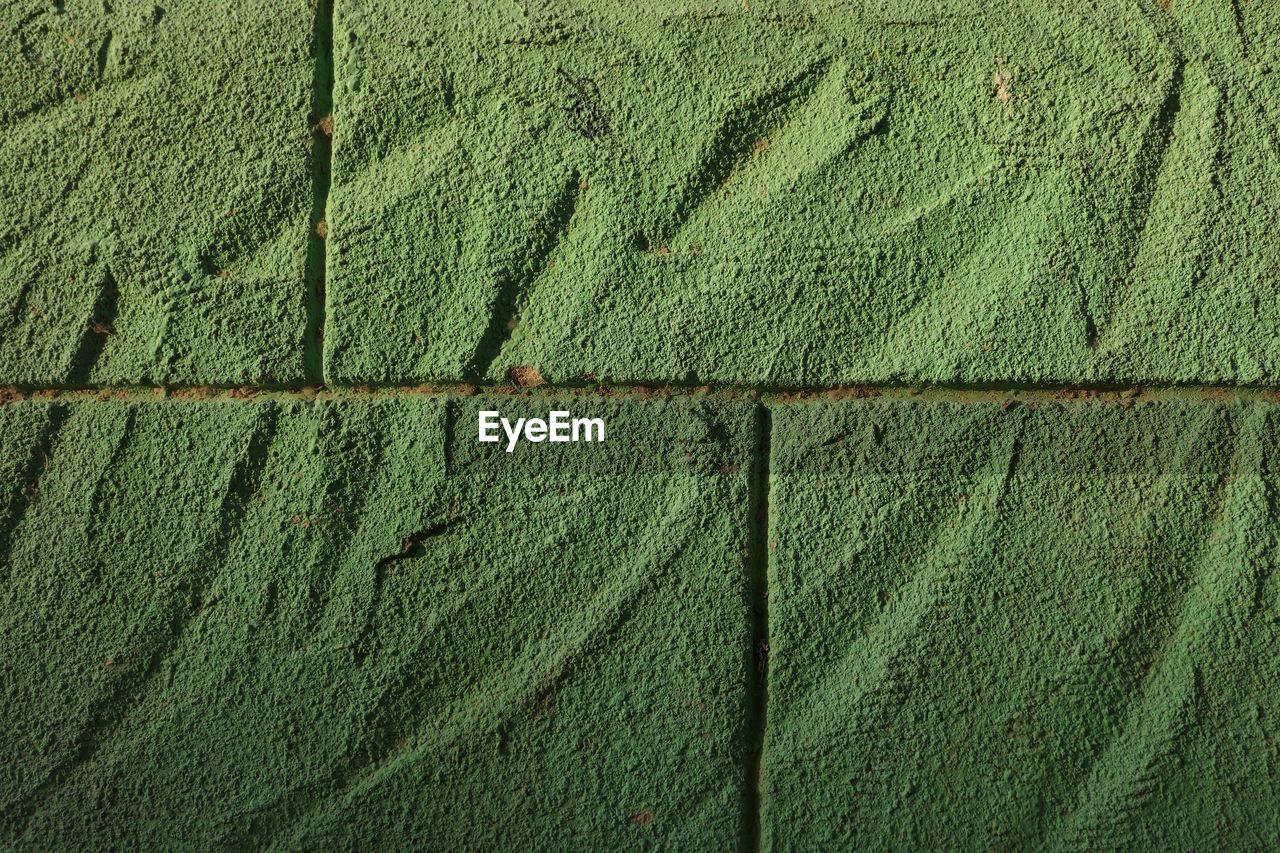 Full frame shot of green wall