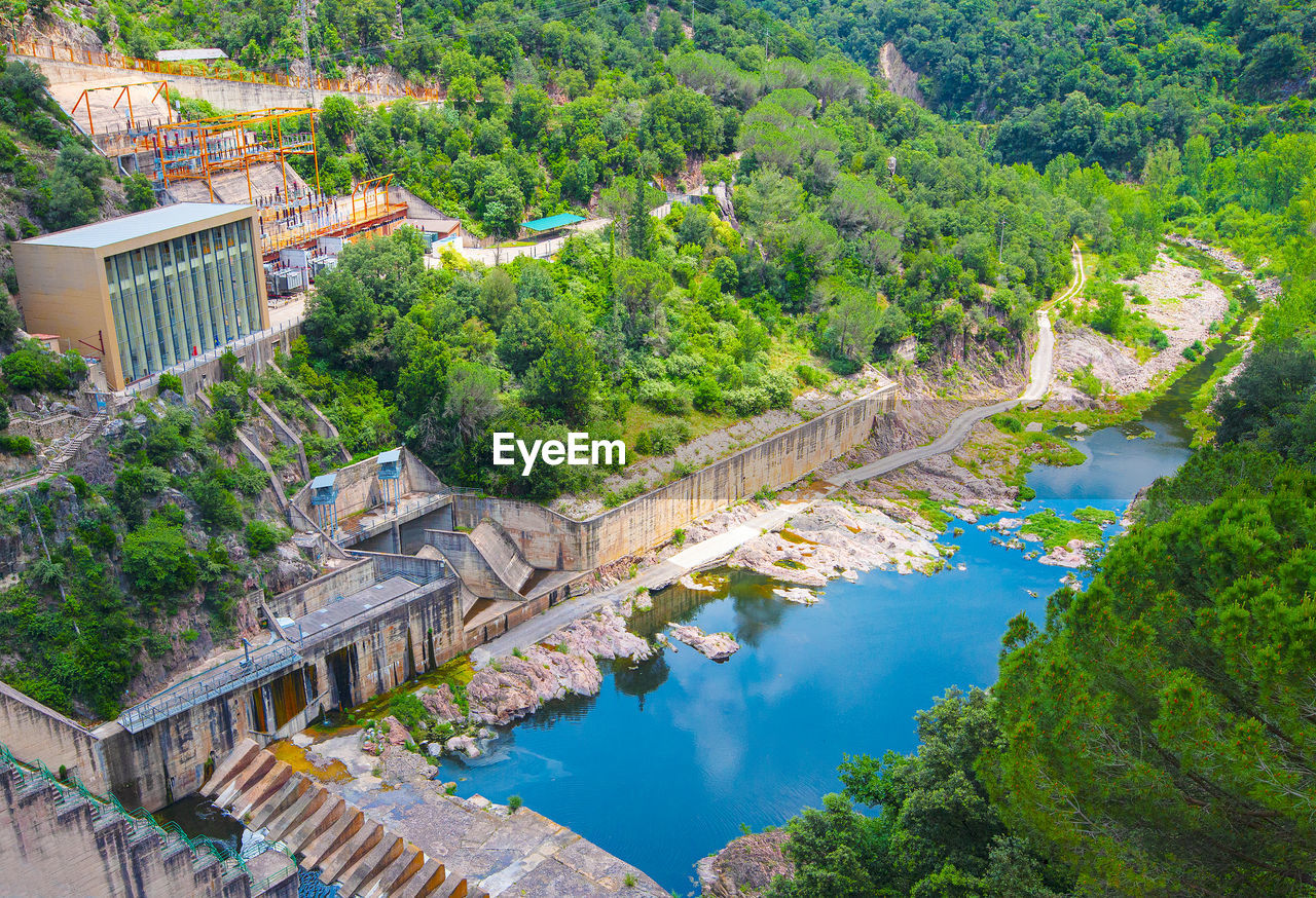 The view of the dam of the sau reservoir, in the ter river, in the province of girona