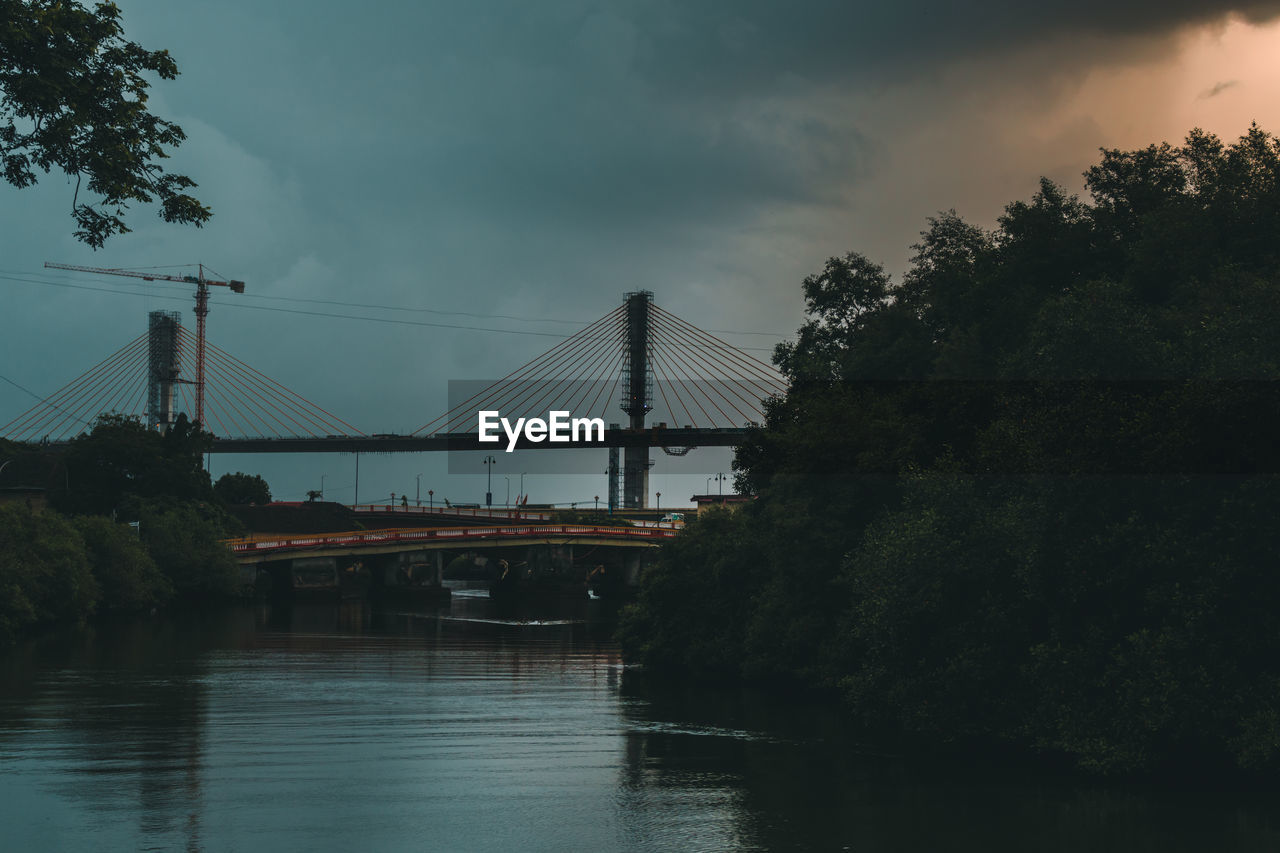 Bridge over river against sky