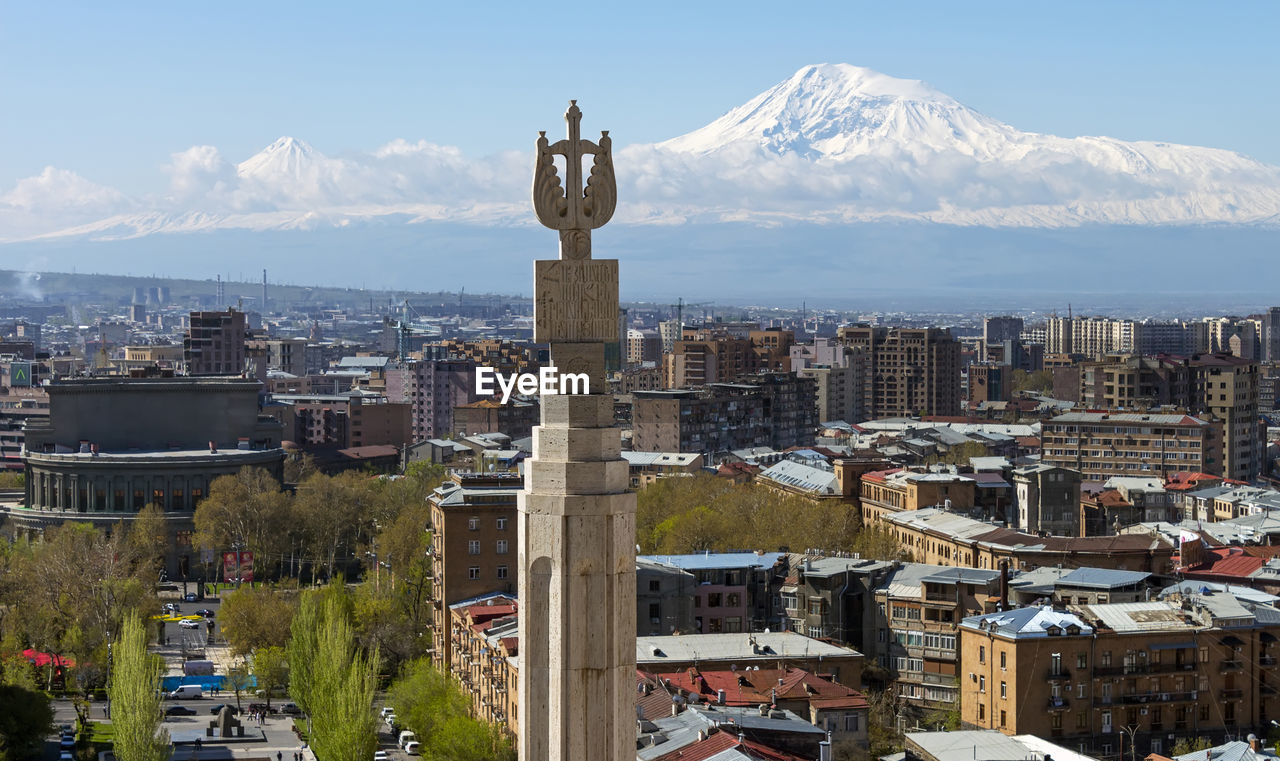 View of the majestic mount ararat from yerevan, armenia...legendary resting place of noah's ark.