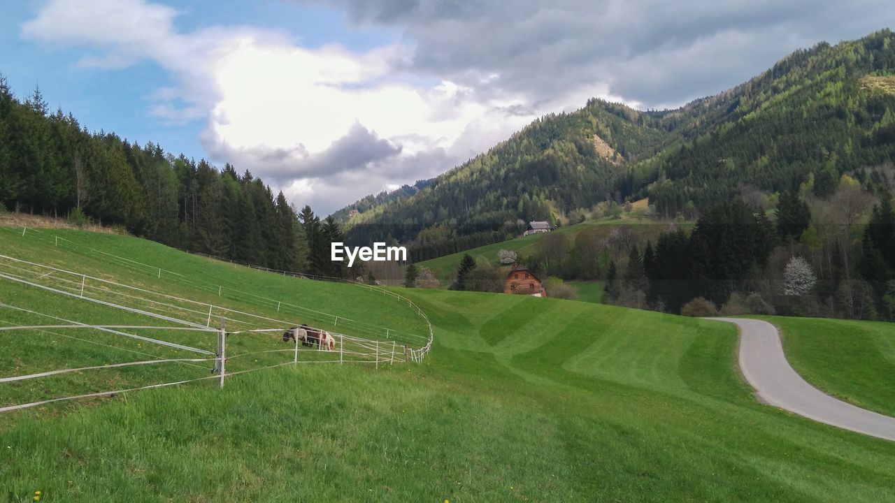 High angle view of landscape against sky