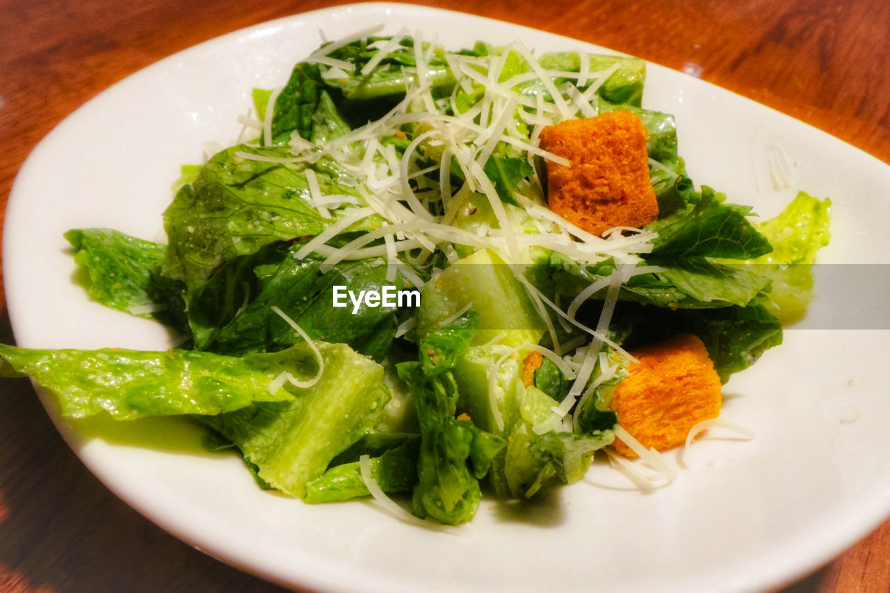 High angle view of salad in plate