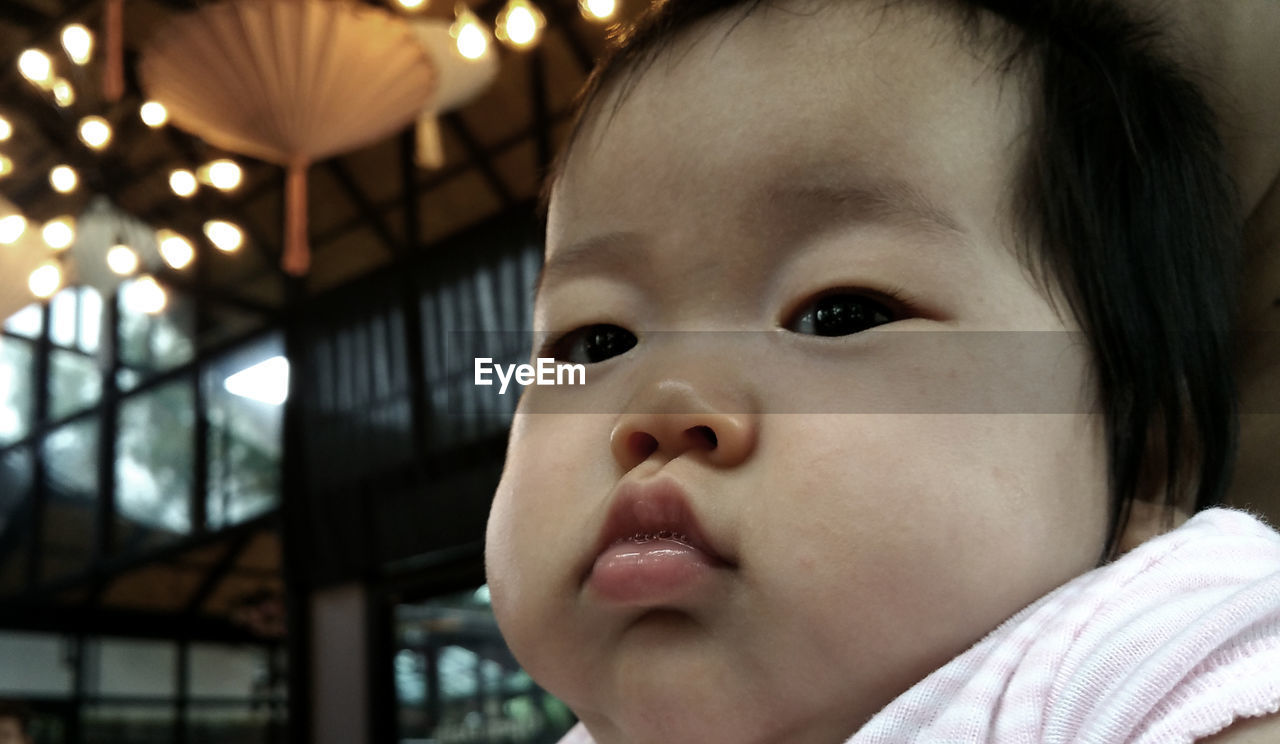 Close-up portrait of cute baby girl