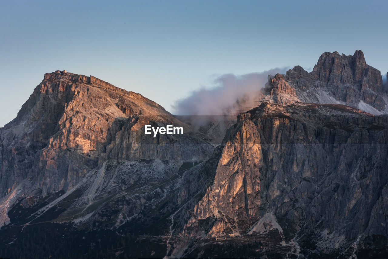 Panoramic view of rocky mountains against sky