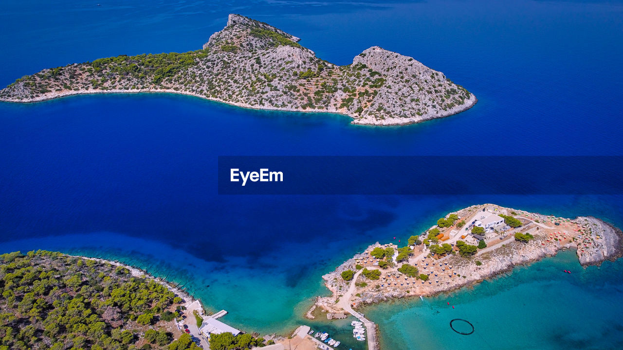 High angle view of island in sea