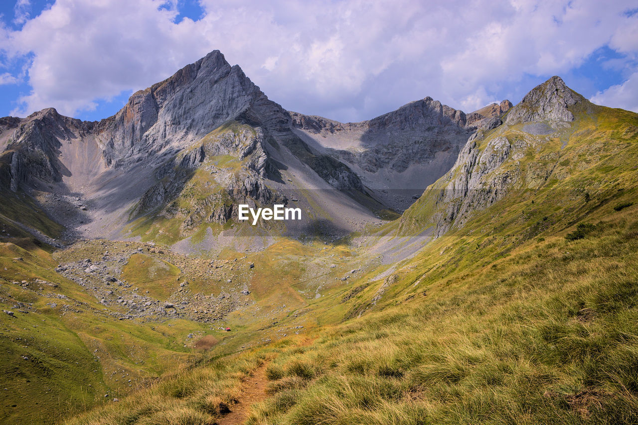 Scenic view of mountains against sky