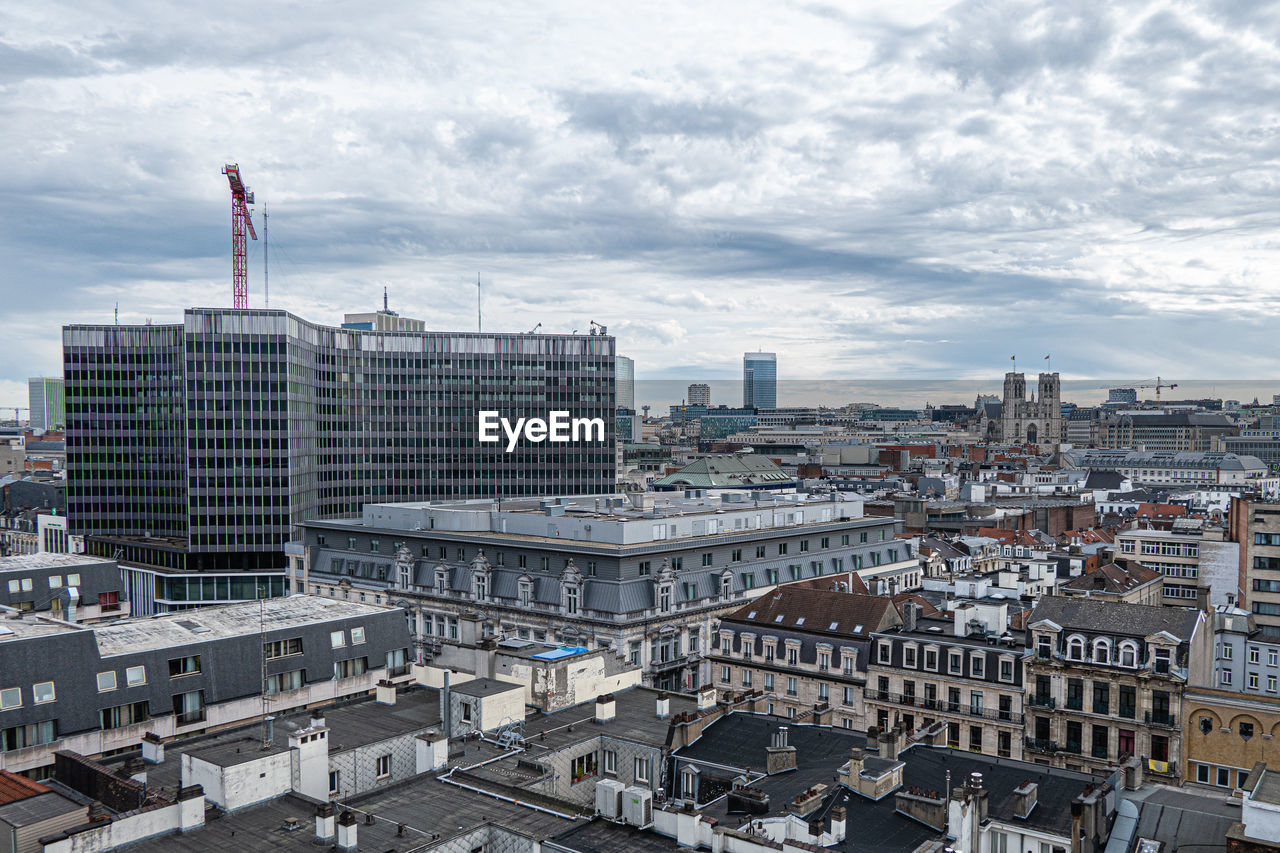 Brussels, belgium,  old administrative center seen from the roof of the new administrative center
