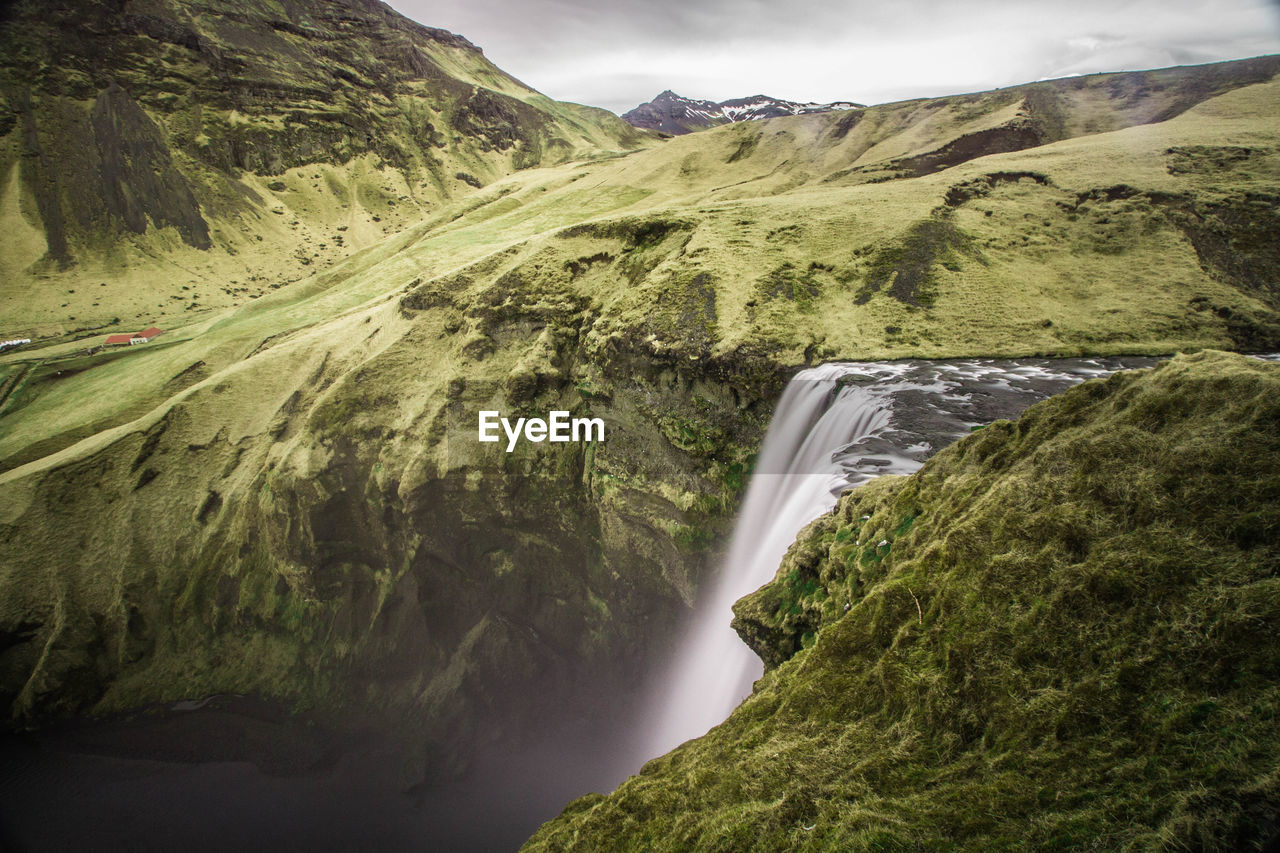 Scenic view of waterfall