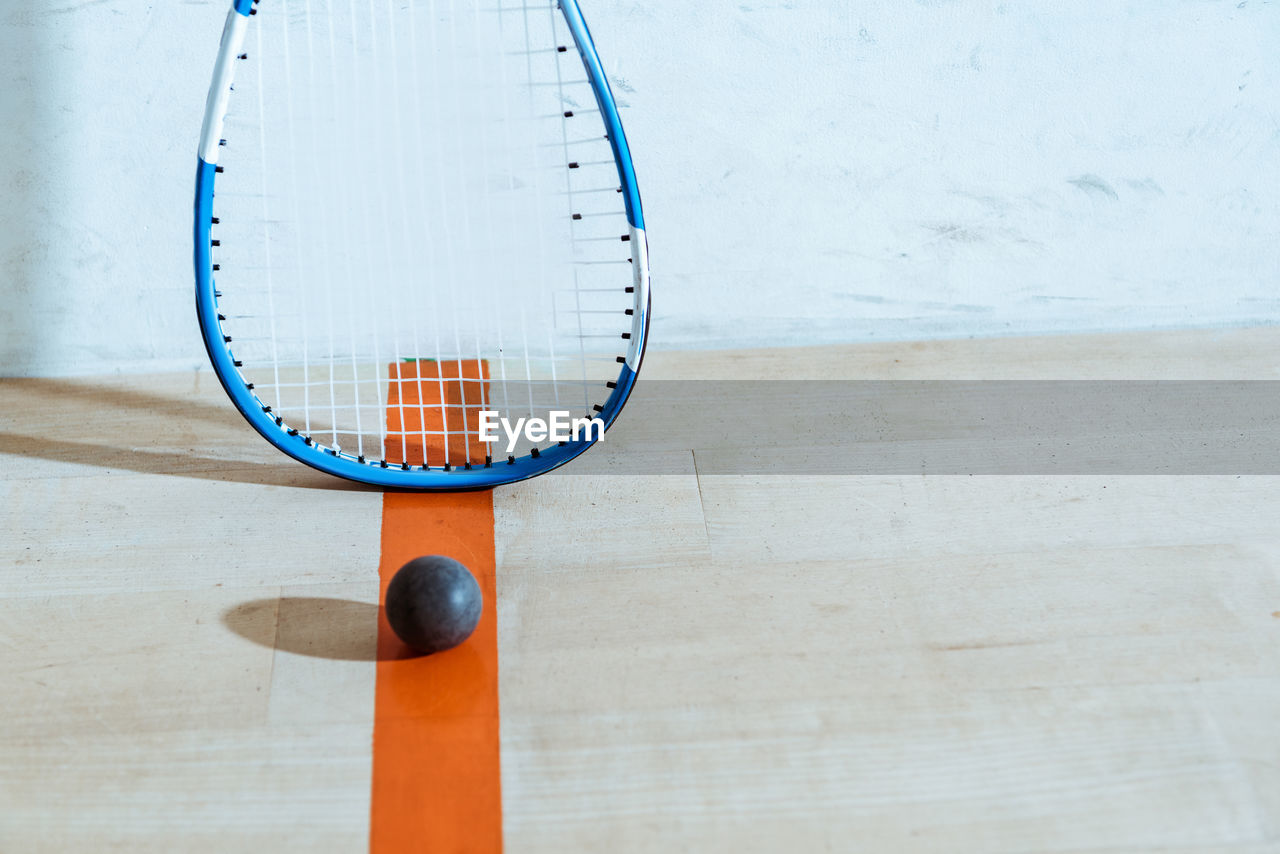 High angle view of tennis racket