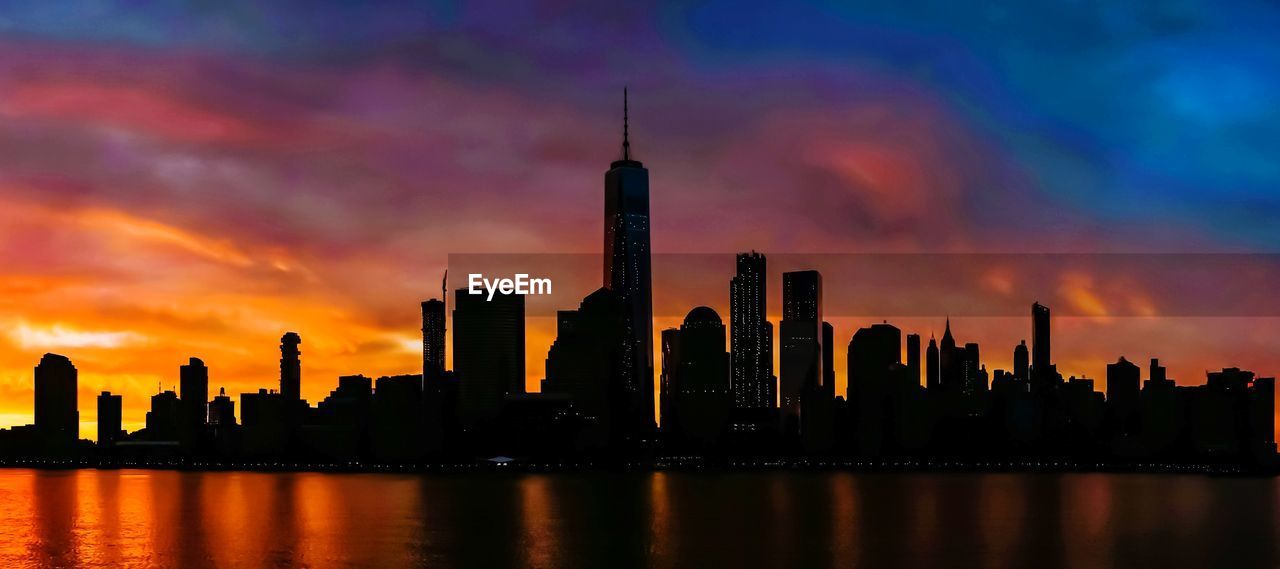 SKYSCRAPERS AT SUNSET