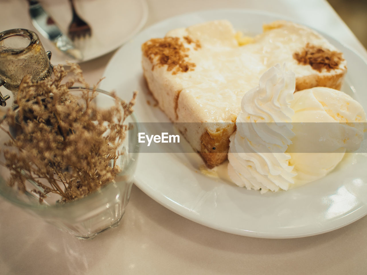 Close-up of pastry in plate