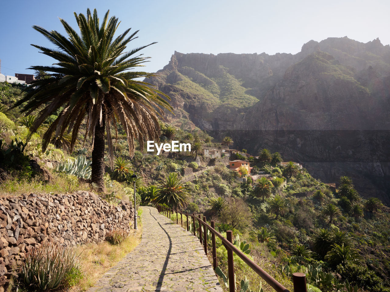 Scenic view of mountains against clear sky