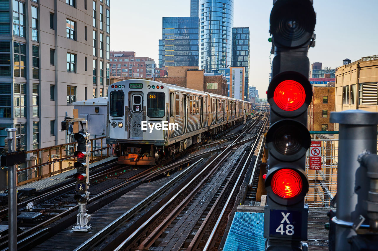 train on railroad station platform