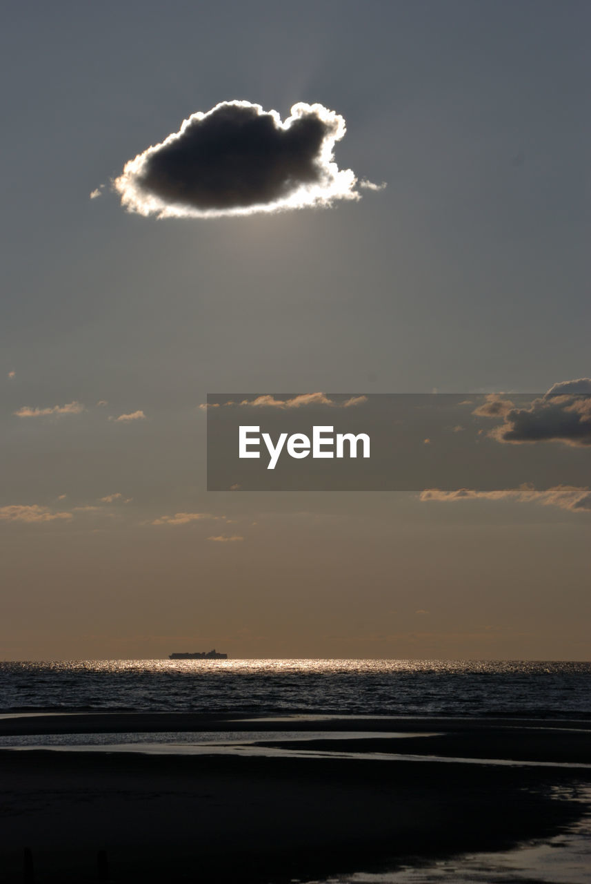 SILHOUETTE BEACH AGAINST SKY DURING SUNSET