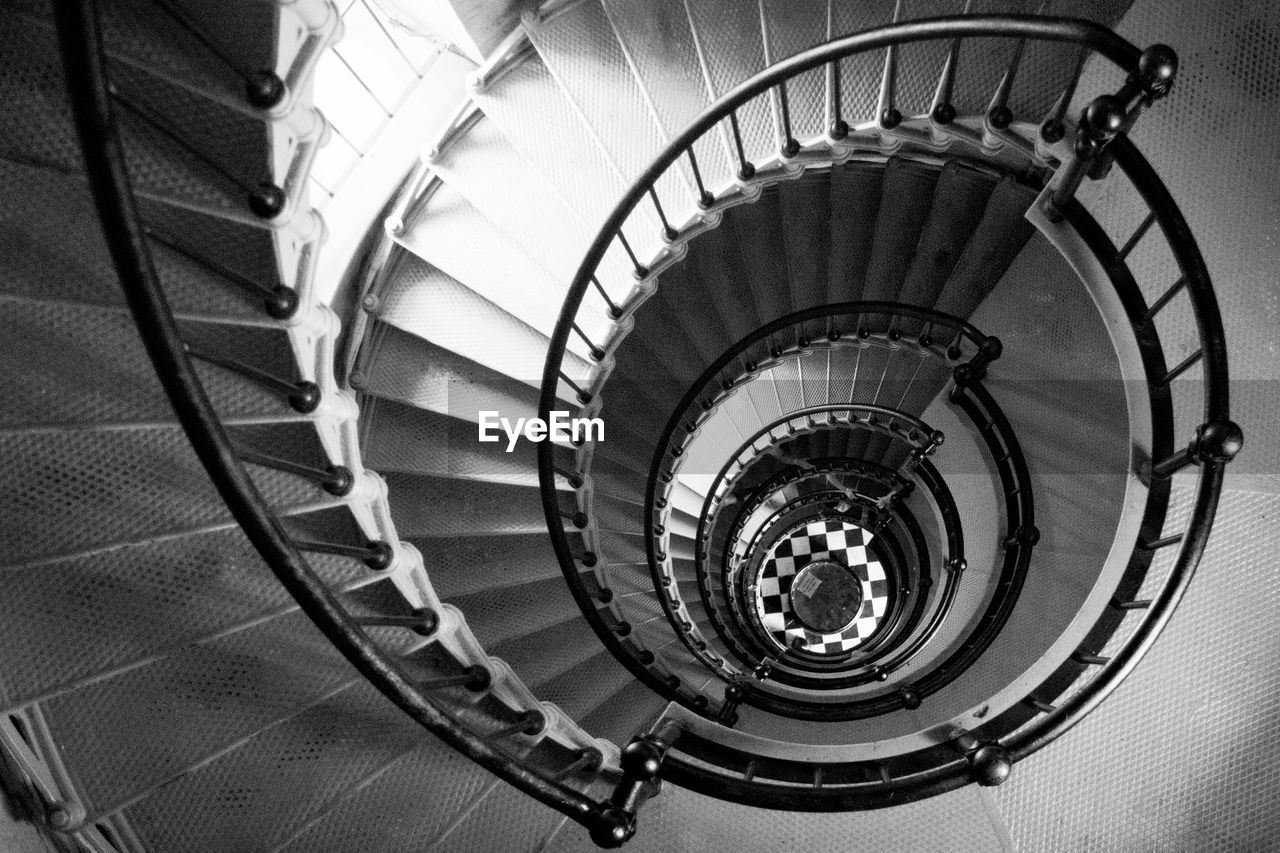 Directly above shot of spiral staircase