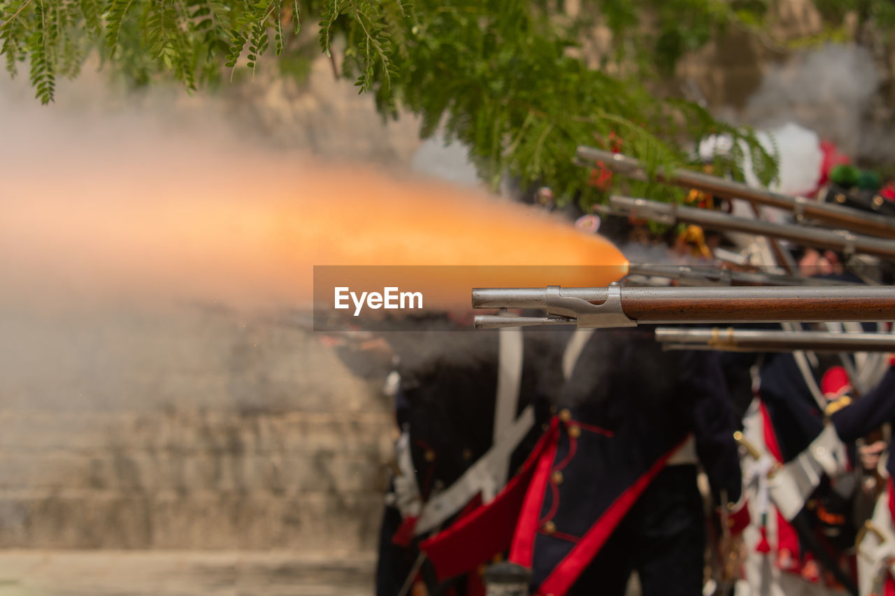 smoke, nature, day, burning, outdoors, selective focus, tree, transportation, fire, no people, plant, vehicle, focus on foreground, mode of transportation, heat