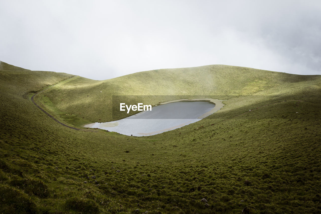 SCENIC VIEW OF LANDSCAPE AND MOUNTAIN AGAINST SKY