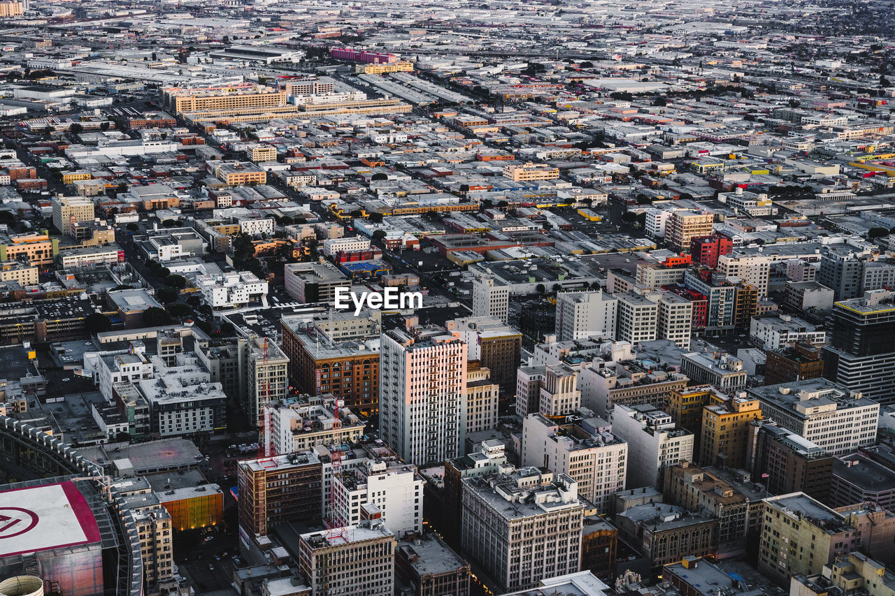 HIGH ANGLE VIEW OF MODERN BUILDINGS