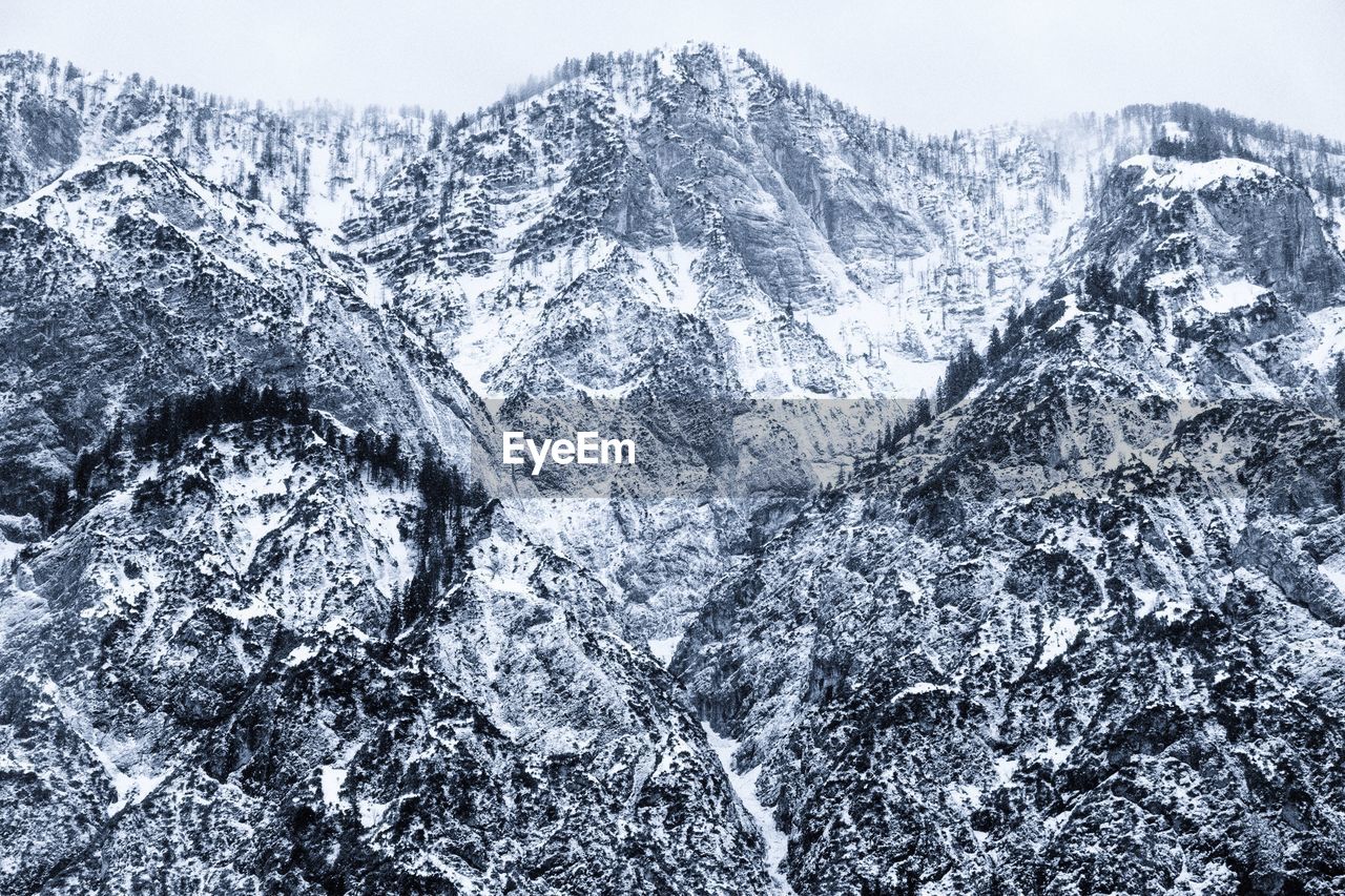 SNOW COVERED MOUNTAIN AGAINST SKY