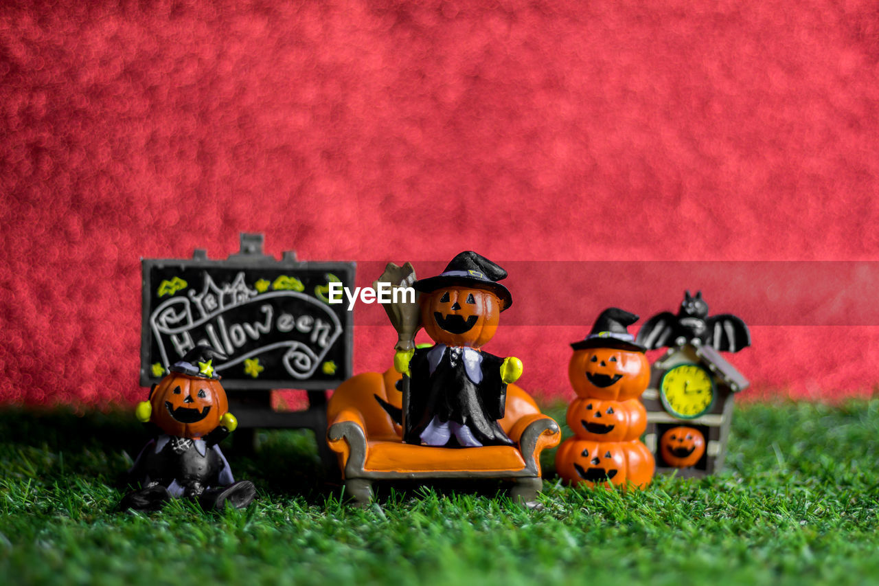 Close-up of halloween toys